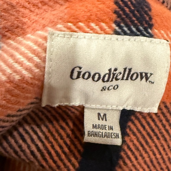 NWT Goodfellow & Co. Button Down Heavy Weight Plaid Orange/Blue Shirt - Size M - Picture 4 of 6
